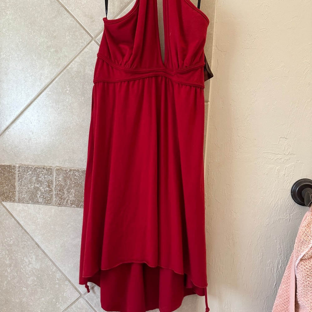 Red halter dress/beach cover up
